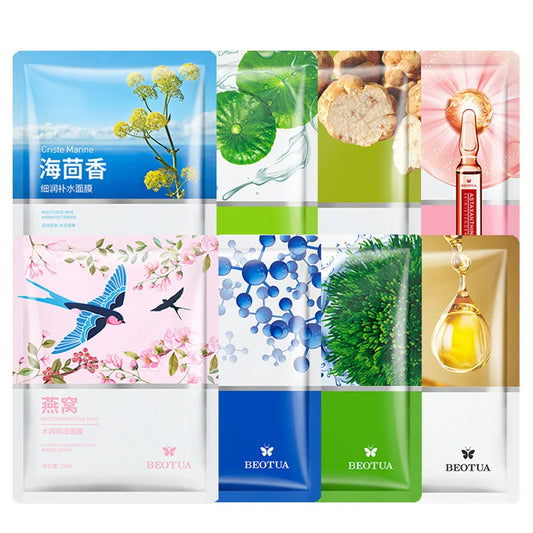 8pcs Natural Plant Face Masks