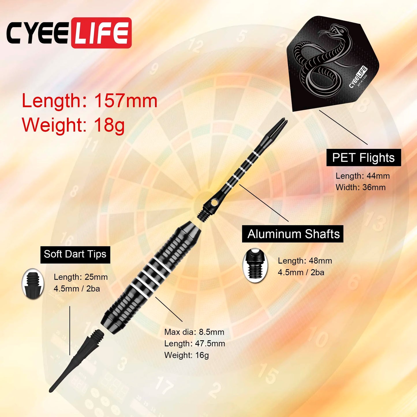 CyeeLife 18g Soft tipped Darts