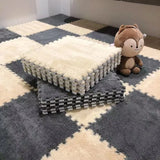 60pcs Soft Plush Baby Play Mat EVA Foam Carpet Interlocking Exercise Tiles 30*30 CM