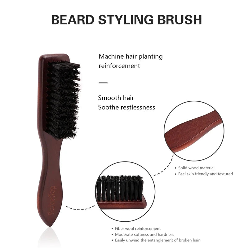 Top Barber Wood Soft HairBrush