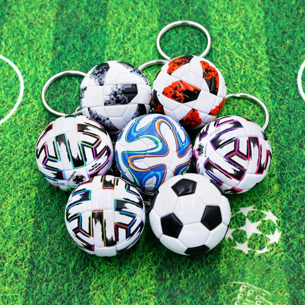 Exquisite Leather Football Keychain