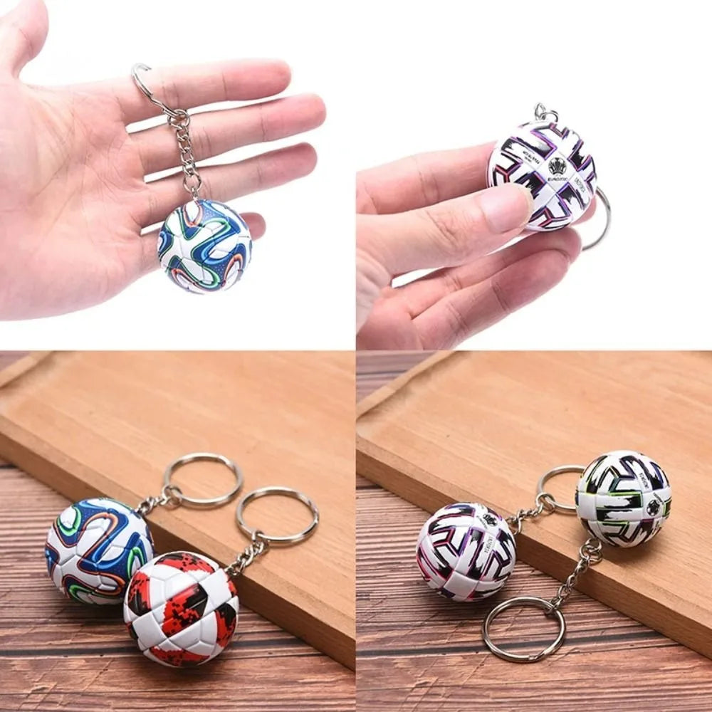 Exquisite Leather Football Keychain