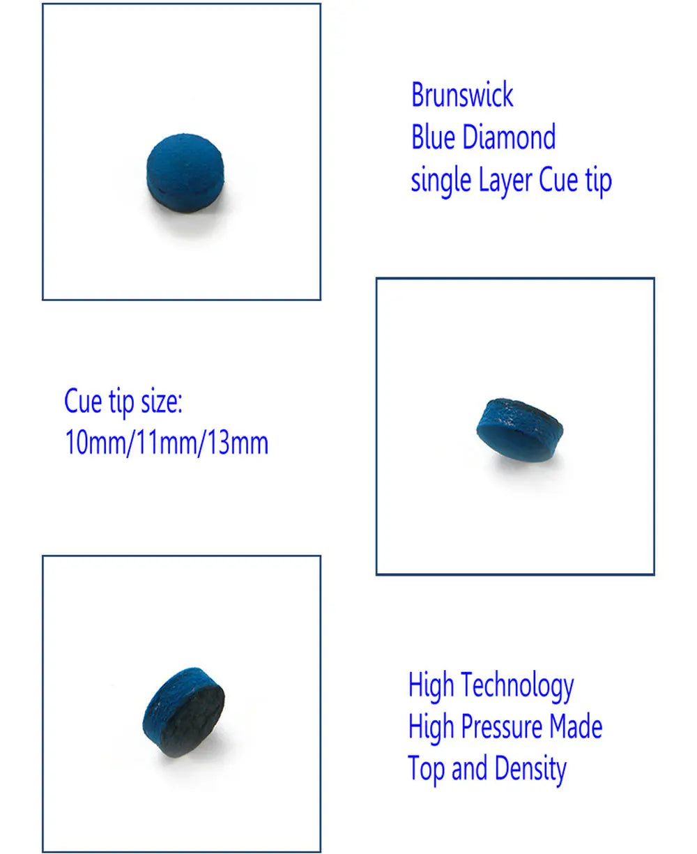 BRUNSWICK Blue Diamond Snooker Pool Cue Tips