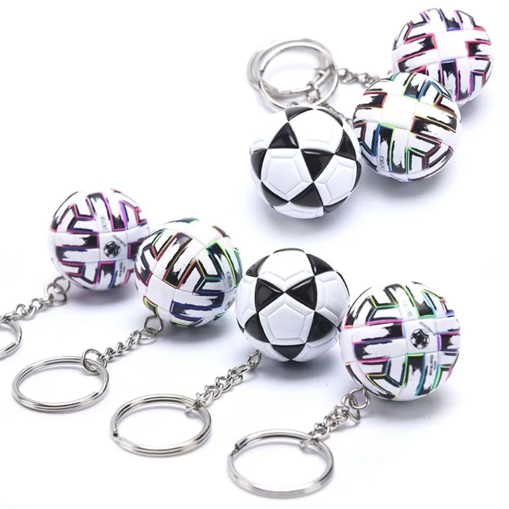 Exquisite Leather Football Keychain