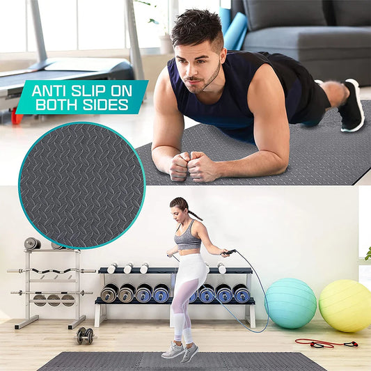 4~24Pcs Fitness Mat, Eva Interlocking Foam Floor Tiles Non-Slip