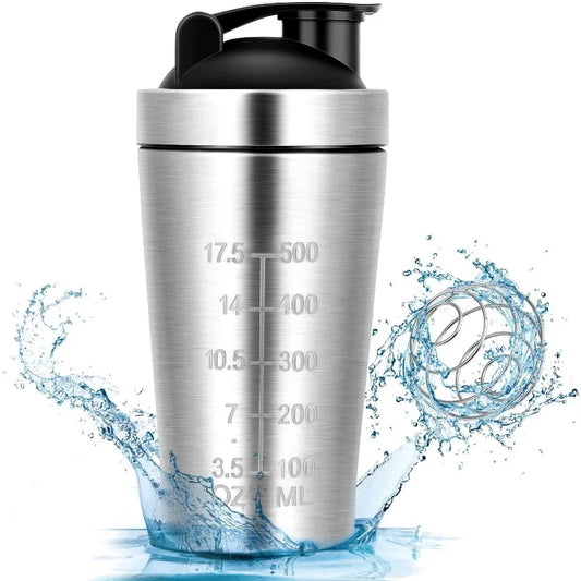 500/750ml Stainless Steel Protein Shaker