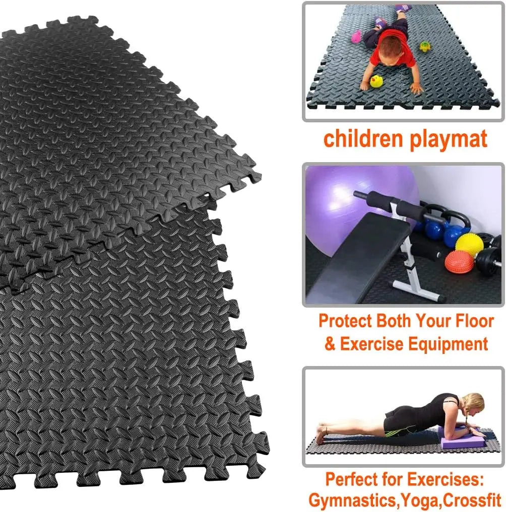 Fitness Mat EVA Interlocking Foam Floor Tiles Non-Slip